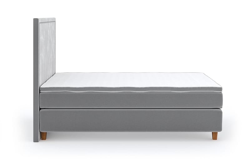 Hilton Lyx Velour 120x200 - Lysegrå - Møbler - Senge - Kontinentalsenge