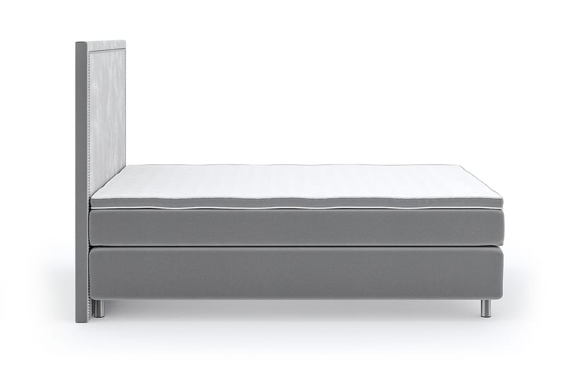 Hilton Lyx Velour 120x200 - Lysegrå - Møbler - Senge - Kontinentalsenge
