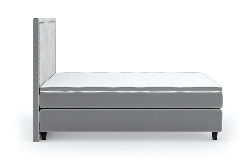 Hilton Lyx Velour 120x200 - Lysegrå - Møbler - Senge - Kontinentalsenge