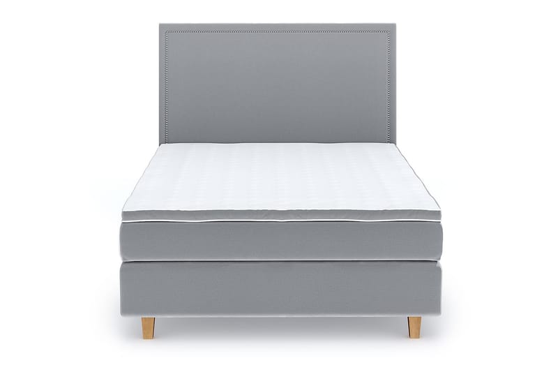 Hilton Lyx Velour 140x200 - Lysegrå - Møbler - Senge - Kontinentalsenge