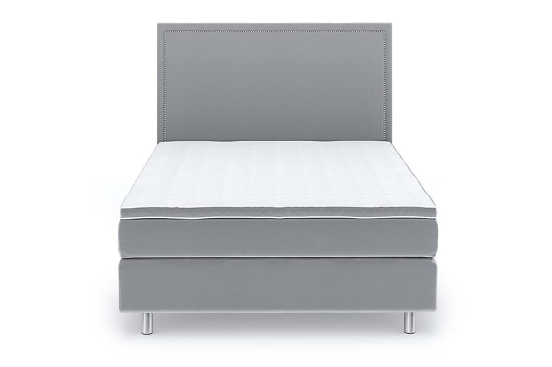 Hilton Lyx Velour 140x200 - Lysegrå - Møbler - Senge - Kontinentalsenge