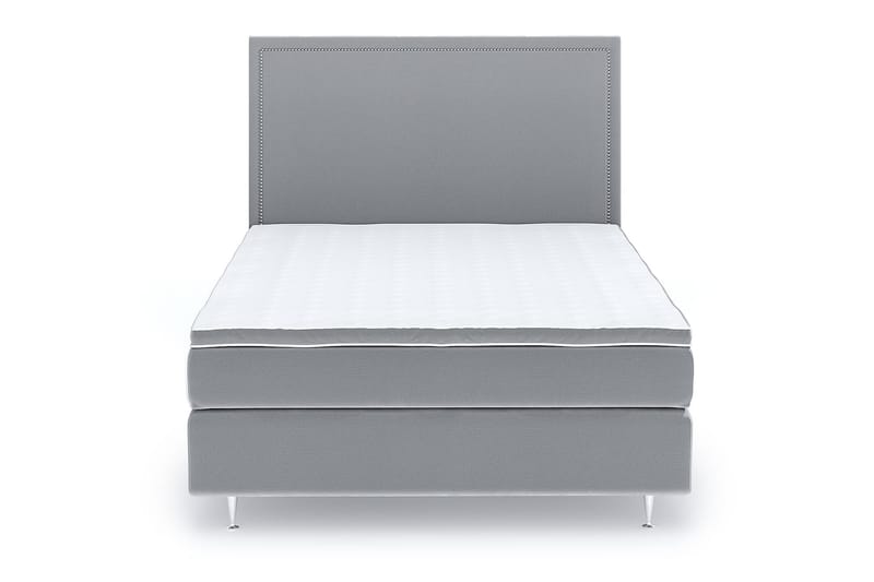 Hilton Lyx Velour 140x200 - Lysegrå - Møbler - Senge - Kontinentalsenge