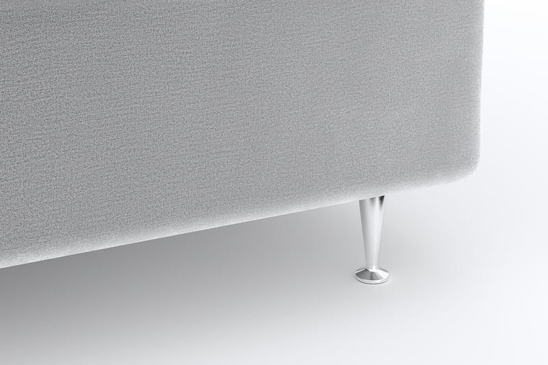 Hilton Lyx Velour 160x200 - Lysegrå - Møbler - Senge - Kontinentalsenge