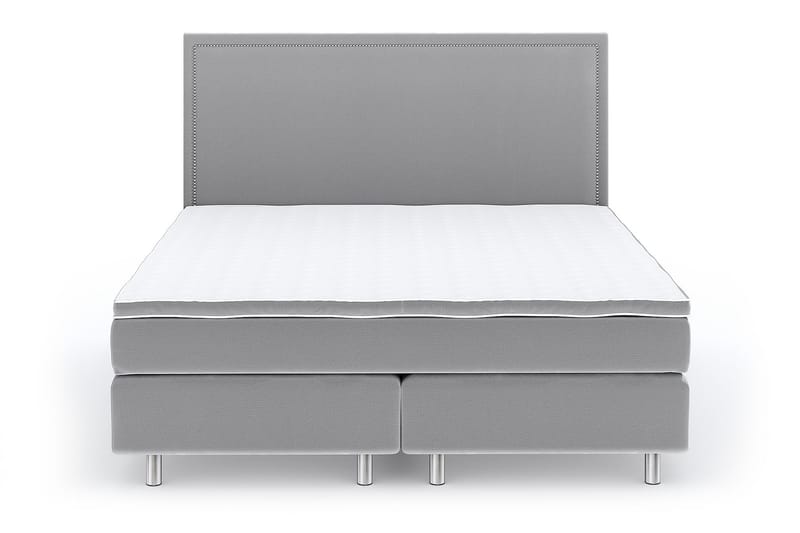 Hilton Lyx Velour 180x200 - Lysegrå - Møbler - Senge - Kontinentalsenge