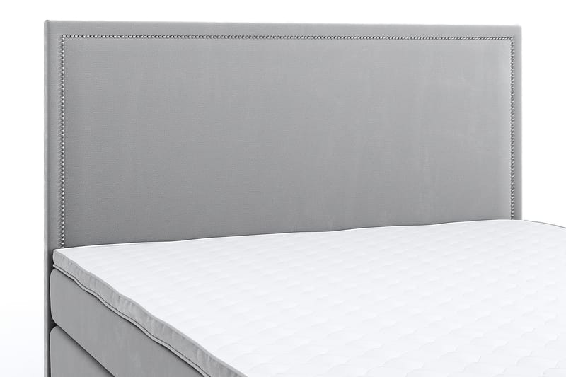 Hilton Lyx Velour 180x200 - Lysegrå - Møbler - Senge - Kontinentalsenge
