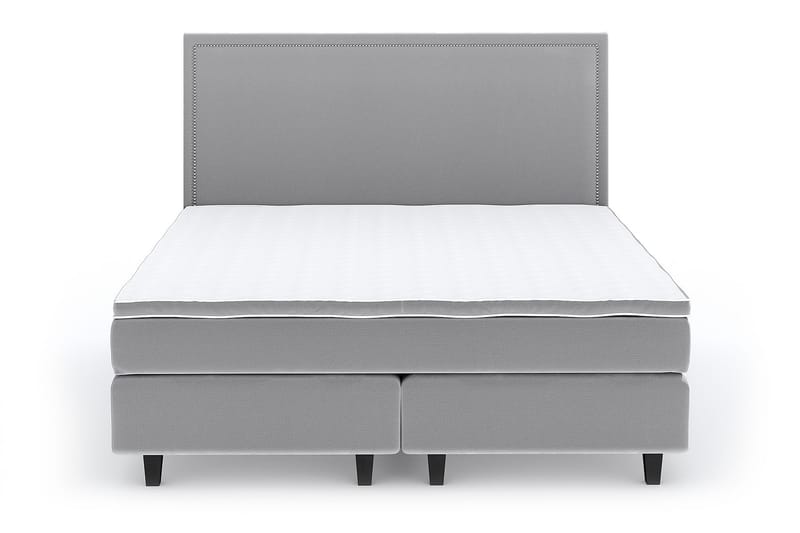 Hilton Lyx Velour 180x200 - Lysegrå - Møbler - Senge - Kontinentalsenge