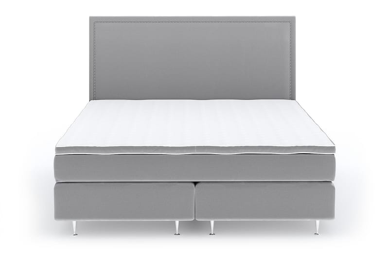 Hilton Lyx Velour 180x200 - Lysegrå - Møbler - Senge - Kontinentalsenge