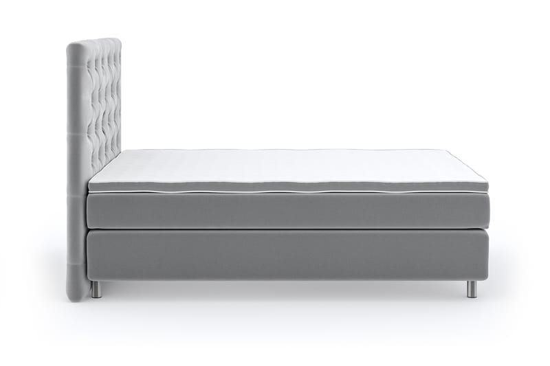Hilton Lyx Velour Sengepakke 120x200 - Lysegrå - Møbler - Senge - Komplet sengepakke