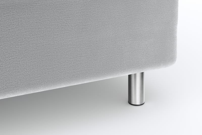 Hilton Lyx Velour Sengepakke 120x200 - Lysegrå - Møbler - Senge - Komplet sengepakke