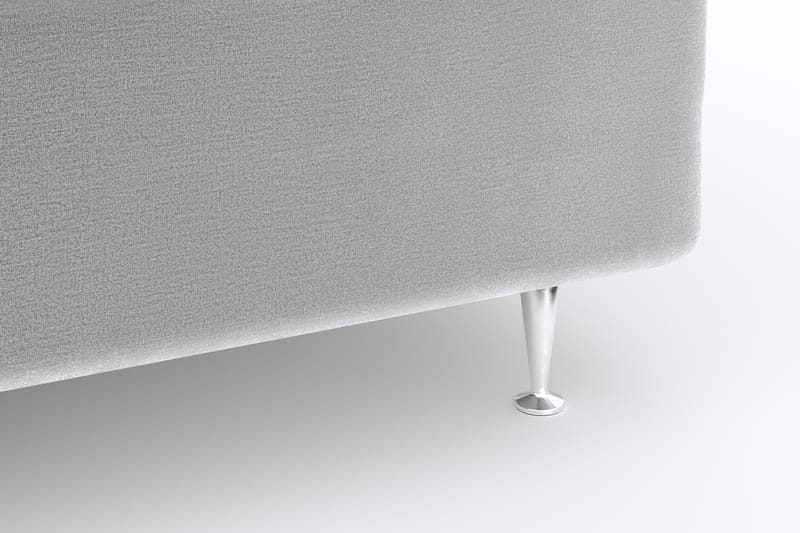 Hilton Lyx Velour Sengepakke 120x200 - Lysegrå - Møbler - Senge - Komplet sengepakke