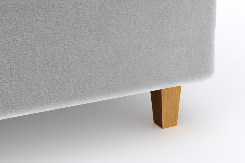 Hilton Lyx Velour Sengepakke 120x200 - Lysegrå - Møbler - Senge - Komplet sengepakke