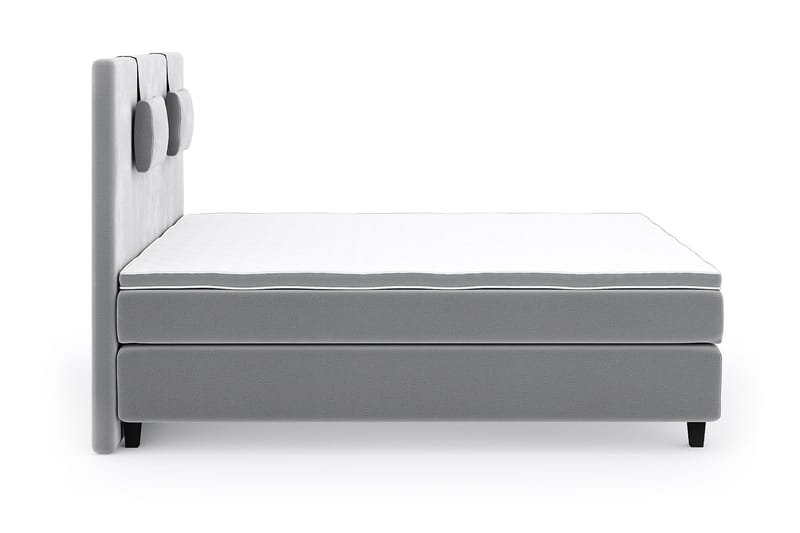 Hilton Lyx Velour Sengepakke 160x200 - Lysegrå - Møbler - Senge - Komplet sengepakke