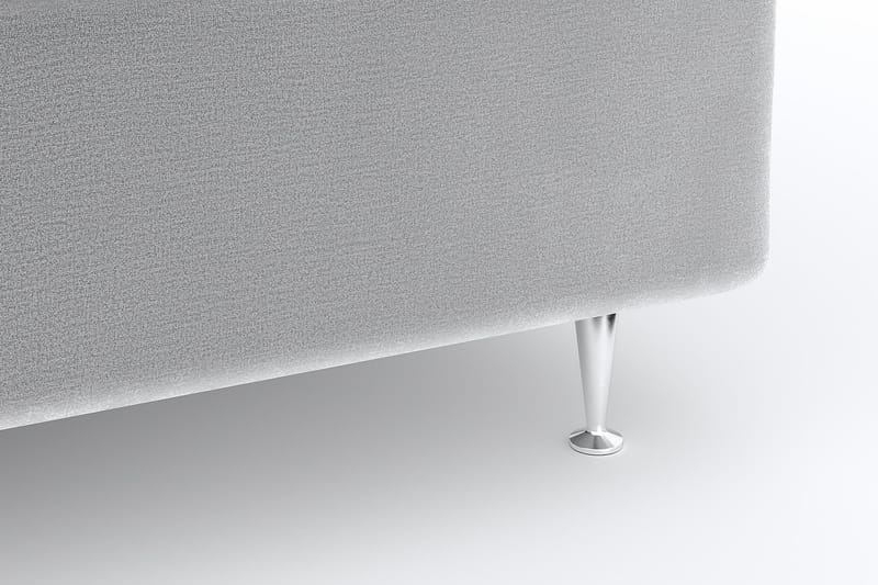 Hilton Lyx Velour Sengepakke 160x200 - Lysegrå - Møbler - Senge - Komplet sengepakke