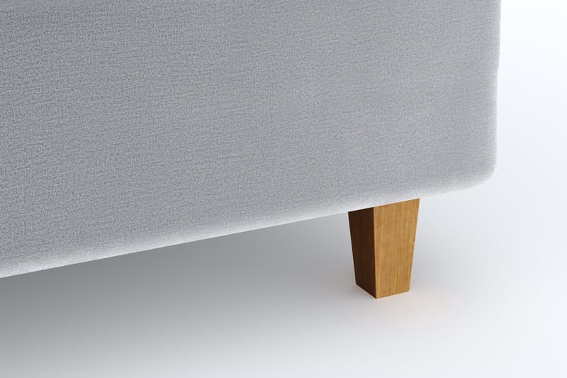 Hilton Lyx Velour Sengepakke 180x200 - Lysegrå - Møbler - Senge - Komplet sengepakke