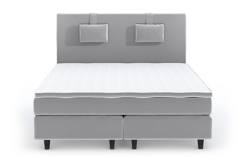 Hilton Lyx Velour Sengepakke 180x200 - Lysegrå - Møbler - Senge - Komplet sengepakke