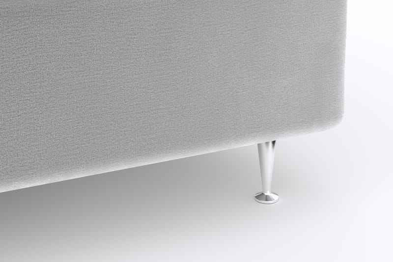 Hilton Lyx Velour Sengepakke 180x200 - Lysegrå - Møbler - Senge - Komplet sengepakke