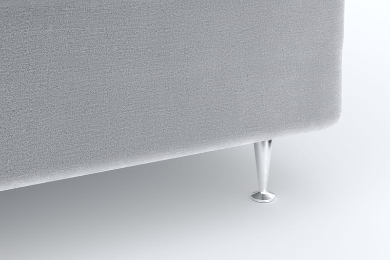 Hilton Lyx Velour Sengepakke 180x200 - Lysegrå - Møbler - Senge - Komplet sengepakke