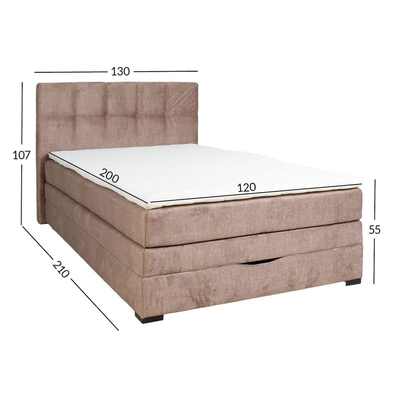 Kontinentalseng Holvik 120x200 cm - beige - Møbler - Senge - Enkeltsenge