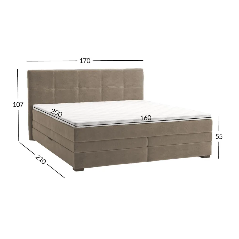 Kontinentalseng HOME4YOU Jeep 160x200 cm Beige - Beige - Møbler - Senge - Kontinentalsenge