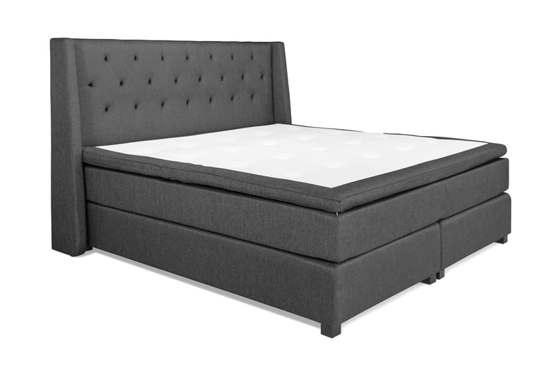 Imperia Komplet Sengepakke 210x210 cm Kontinentalseng med gavl - Mørkegrå - Møbler - Senge - Kontinentalsenge