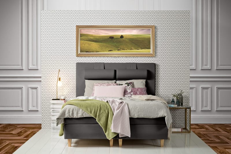 James Kontinentalseng 160x200, lysegrå