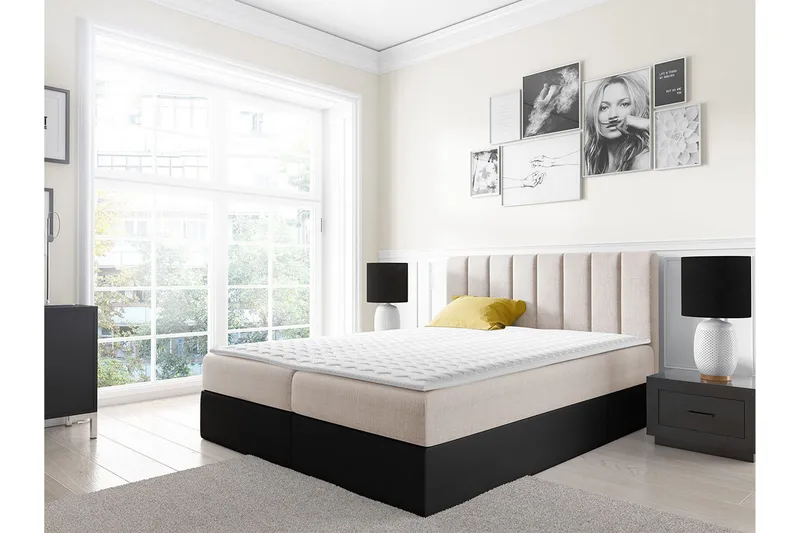 Jendem kontinentalseng 200x200 - Beige - Møbler - Senge - Kontinentalsenge