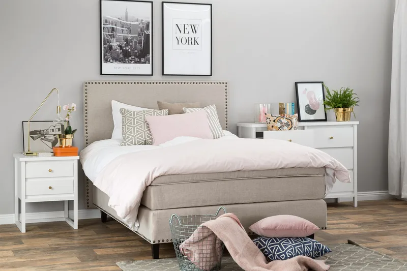 Jolie Kontinentalseng 140 - Beige - Møbler - Senge - Kontinentalsenge