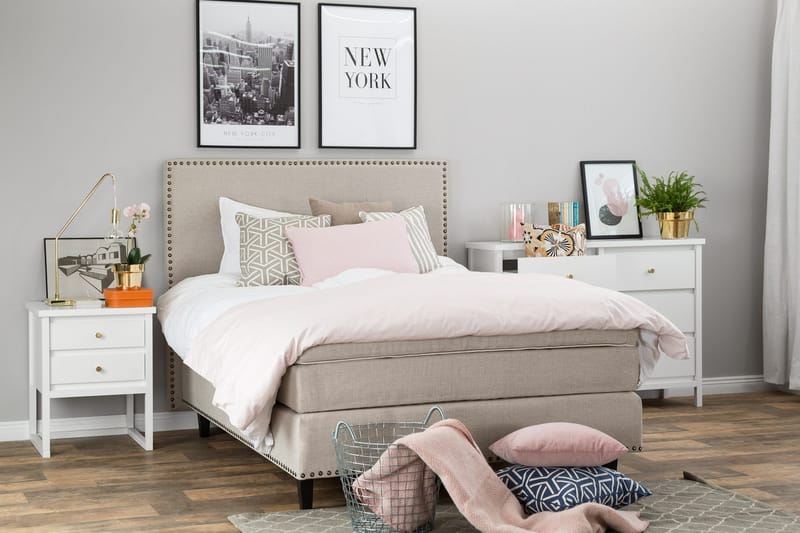 Jolie Kontinentalseng 140x200 - Beige - Møbler - Senge - Kontinentalsenge