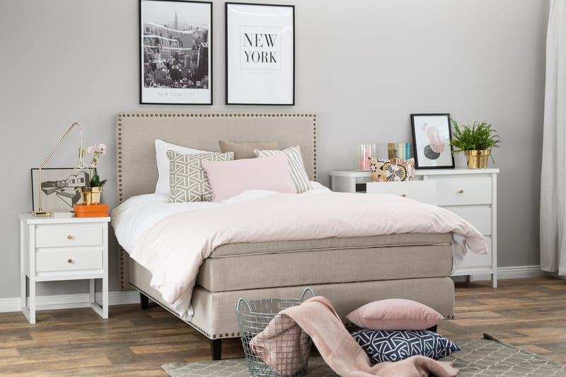 Jolie Kontinentalseng 140x200 Gavl - Beige - Møbler - Senge - Kontinentalsenge
