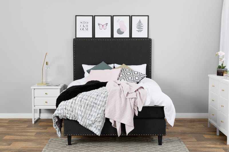 Jolie Kontinentalseng 160x200 Gavl - sort - Møbler - Senge - Kontinentalsenge