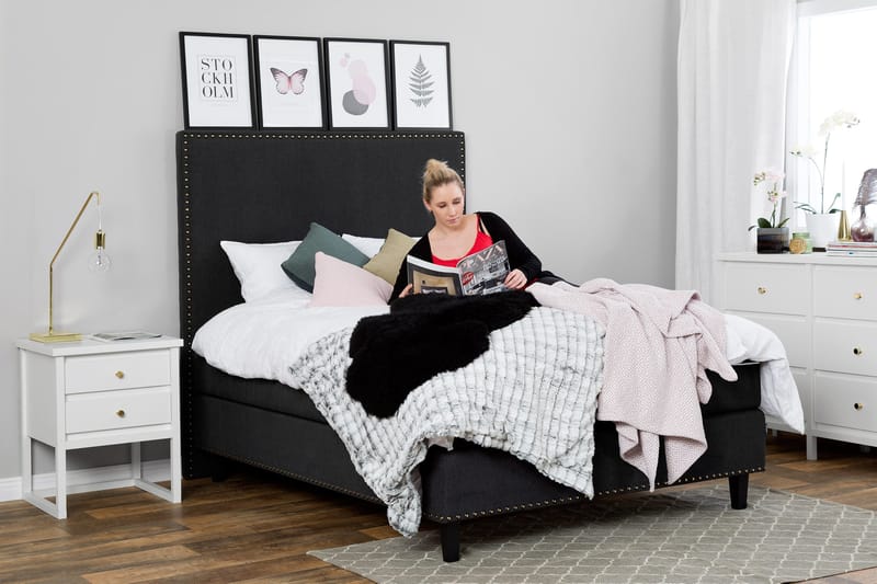 Jolie Kontinentalseng 160x200 Gavl - sort - Møbler - Senge - Kontinentalsenge