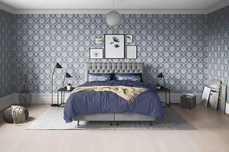 Joluma Kontinentalseng Fast - (+Flere valg) 160x200 cm Grå - Møbler - Senge - Komplet sengepakke