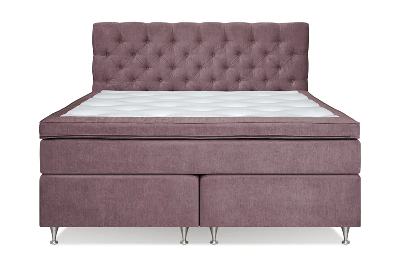 Joluma Kontinentalseng Fast - (+Flere valg) 180x200 cm Mørk Lyserød - Møbler - Senge - Kontinentalsenge