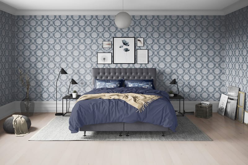 Joluma Kontinentalseng Fast - (+Flere valg) 180x200 cm Mørkegrå - Møbler - Senge - Komplet sengepakke