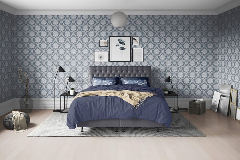 Joluma Kontinentalseng Medium - (+Flere valg) 160x200 cm Mørkegrå - Møbler - Senge - Komplet sengepakke