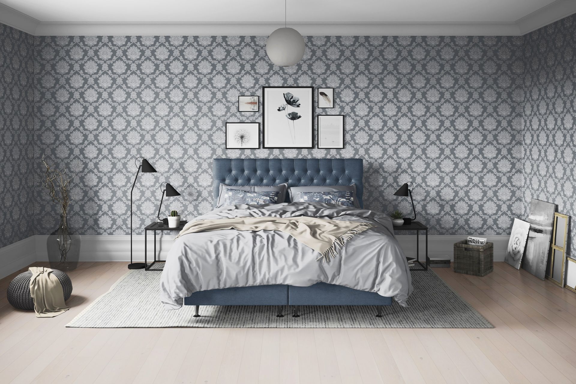 Joluma Kontinentalseng Medium - (+Flere valg) 180x200 cm Mørkeblå - Møbler - Senge - Komplet sengepakke