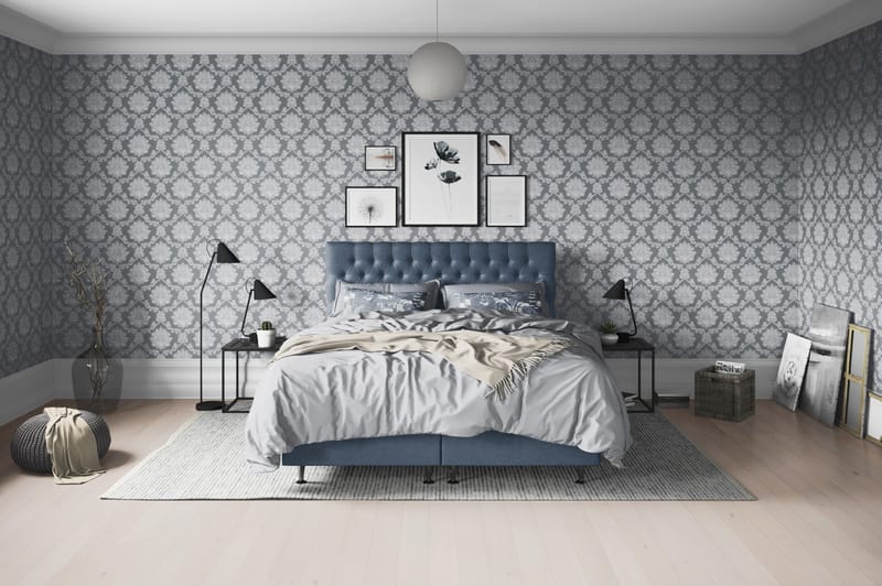 Joluma Kontinentalseng Medium - (+Flere valg) 180x200 cm Mørkeblå - Møbler - Senge - Komplet sengepakke