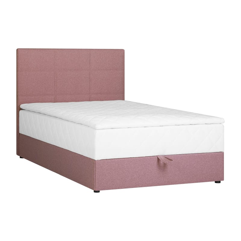 Kontinentalseng Kalen med madras 120x200 cm, pink