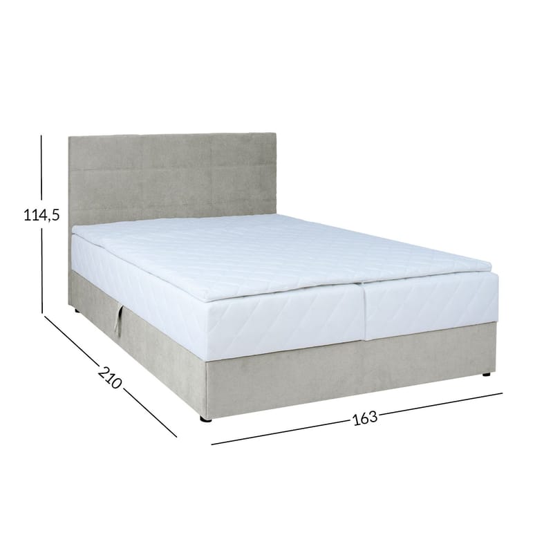 Kontinentalseng Kalen med madras 160x200 cm - Mørk beige - Møbler - Senge - Kontinentalsenge