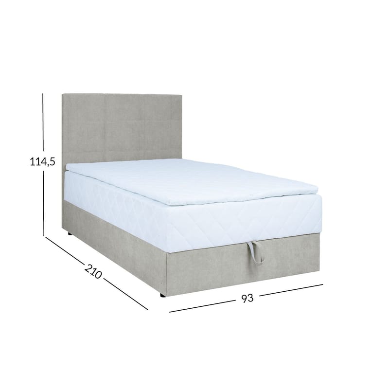 Kontinentalseng Kalen med madras 90x200 cm - mørk beige - Møbler - Senge - Kontinentalsenge