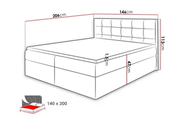 Kintore Kontinentalseng 140x200 cm - Møbler - Senge - Kontinentalsenge
