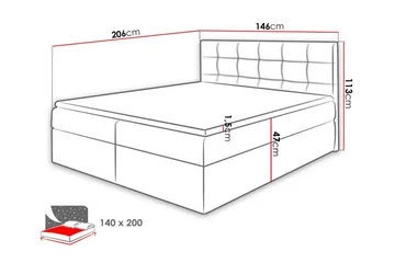 Kintore Kontinentalseng 140x200 cm - Møbler - Senge - Kontinentalsenge
