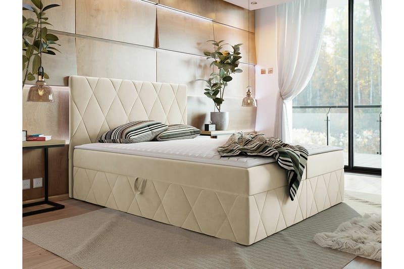 Kintore Kontinentalseng 160x200 cm - Beige - Møbler - Senge - Kontinentalsenge