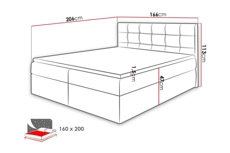 Kintore Kontinentalseng 160x200 cm - Beige - Kontinentalsenge