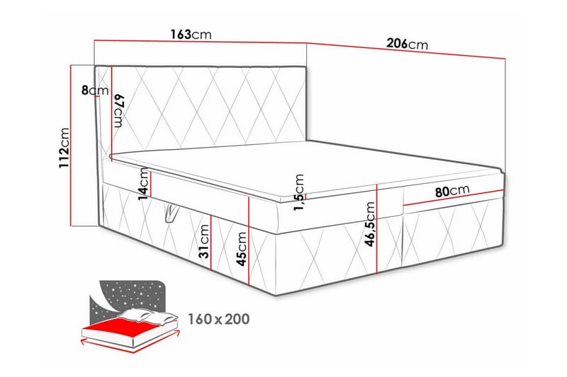 Kintore Kontinentalseng 160x200 cm - Brun - Møbler - Senge - Kontinentalsenge
