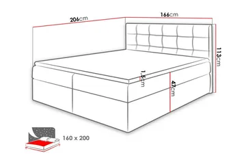 Kintore Kontinentalseng 160x200 cm - Møbler - Senge - Kontinentalsenge