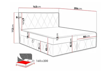 Kintore Kontinentalseng 160x200 cm - Møbler - Senge - Kontinentalsenge
