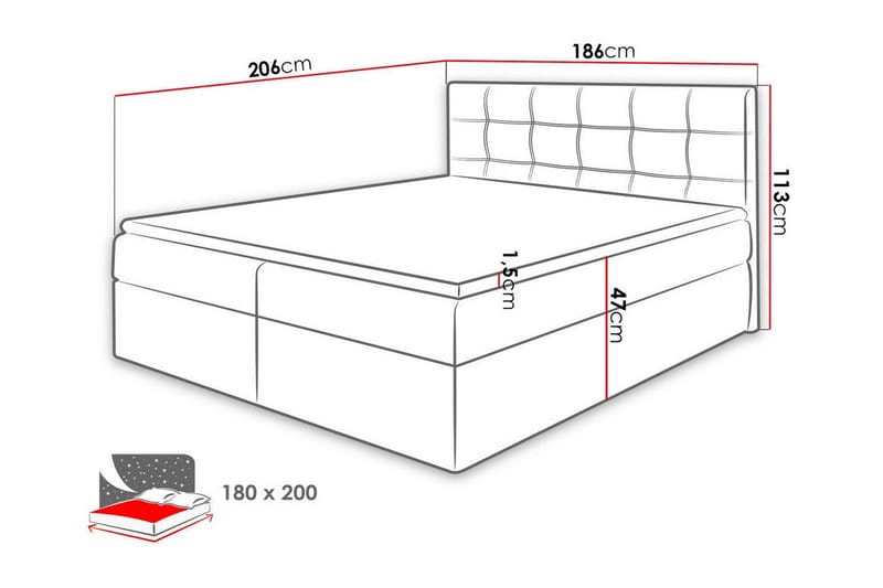 Kintore Kontinentalseng 180x200 cm - Møbler - Senge - Kontinentalsenge