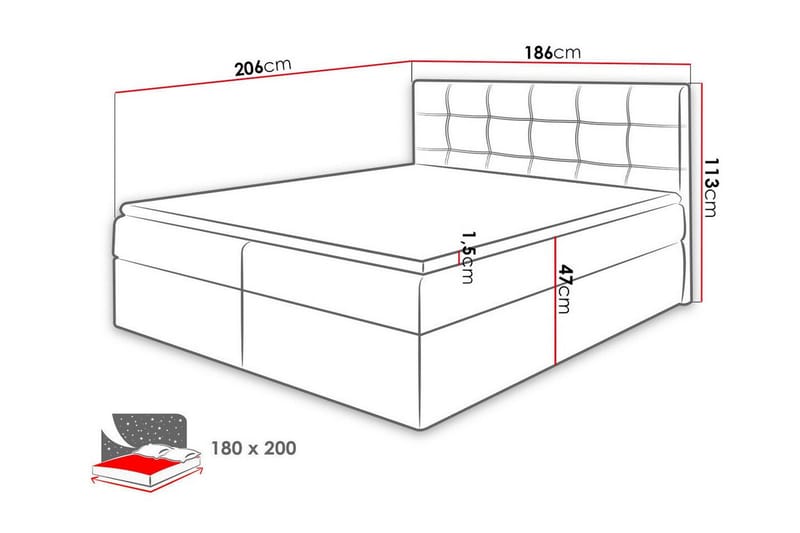 Kintore Kontinentalseng 180x200 cm - Møbler - Senge - Kontinentalsenge