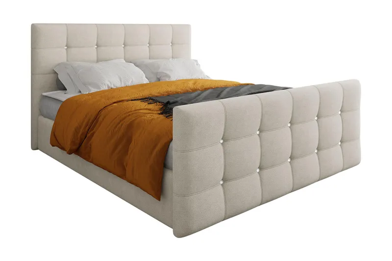 Kleos Kontinentalseng 140x200 cm med Sengegavl, Beige